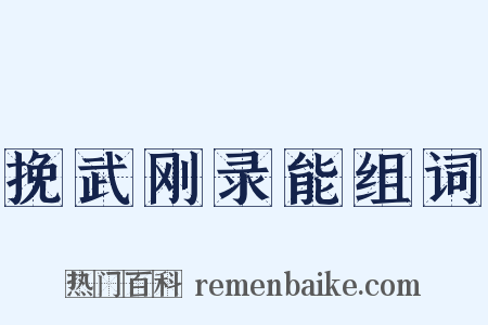 挽武刚录能组词是什么意思的图片